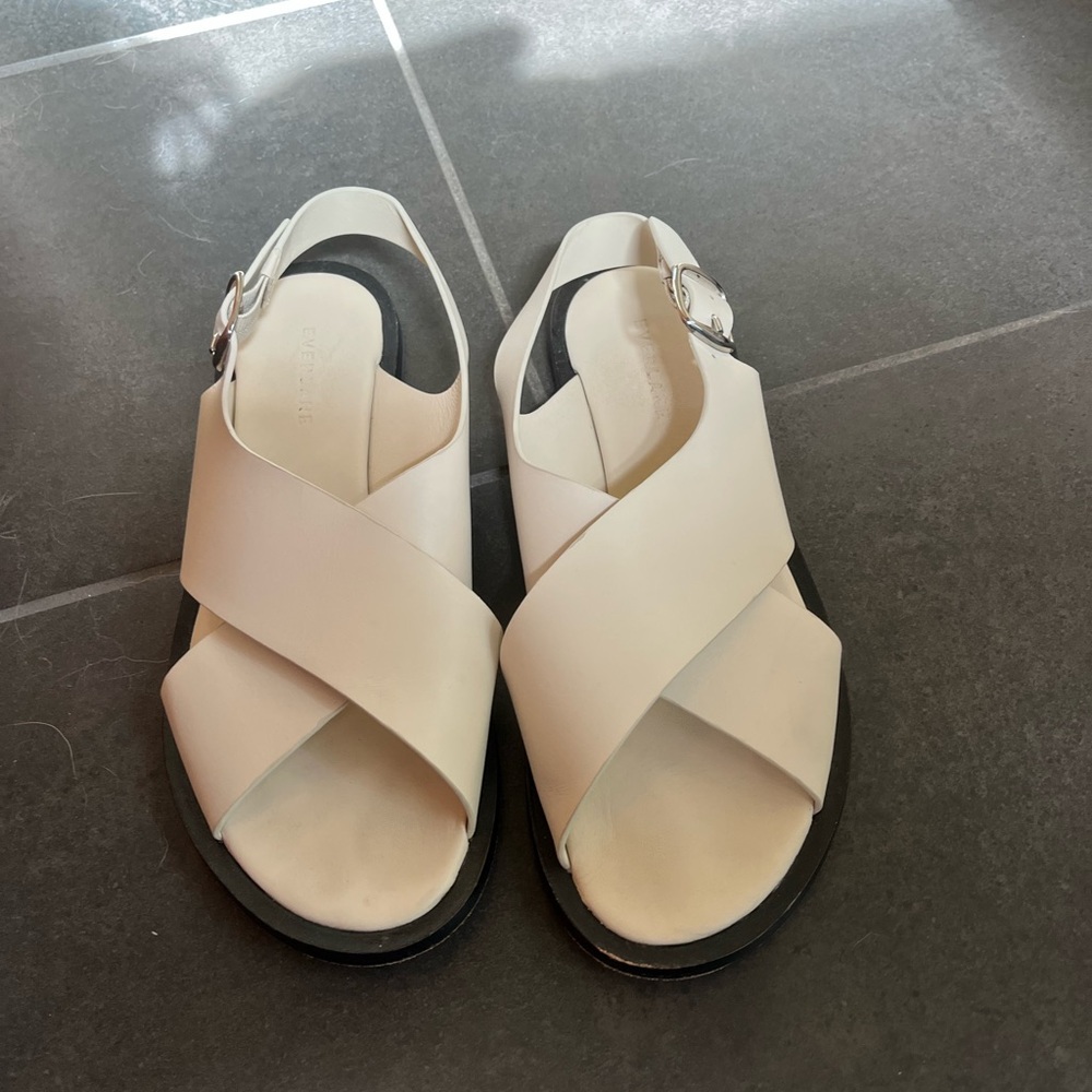 Everlane City Crossover White Sandals